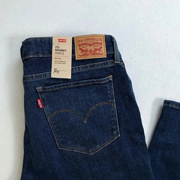 Levi's NWT 711 Mid Rise Skinny Ankle Jeans Women 14/32 - Picture 7 of 10